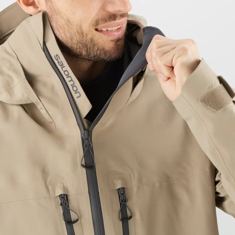Salomon S/Lab Qst GTX Pro 3l Shell Men's Ski Jackets Beige | CA 80G23